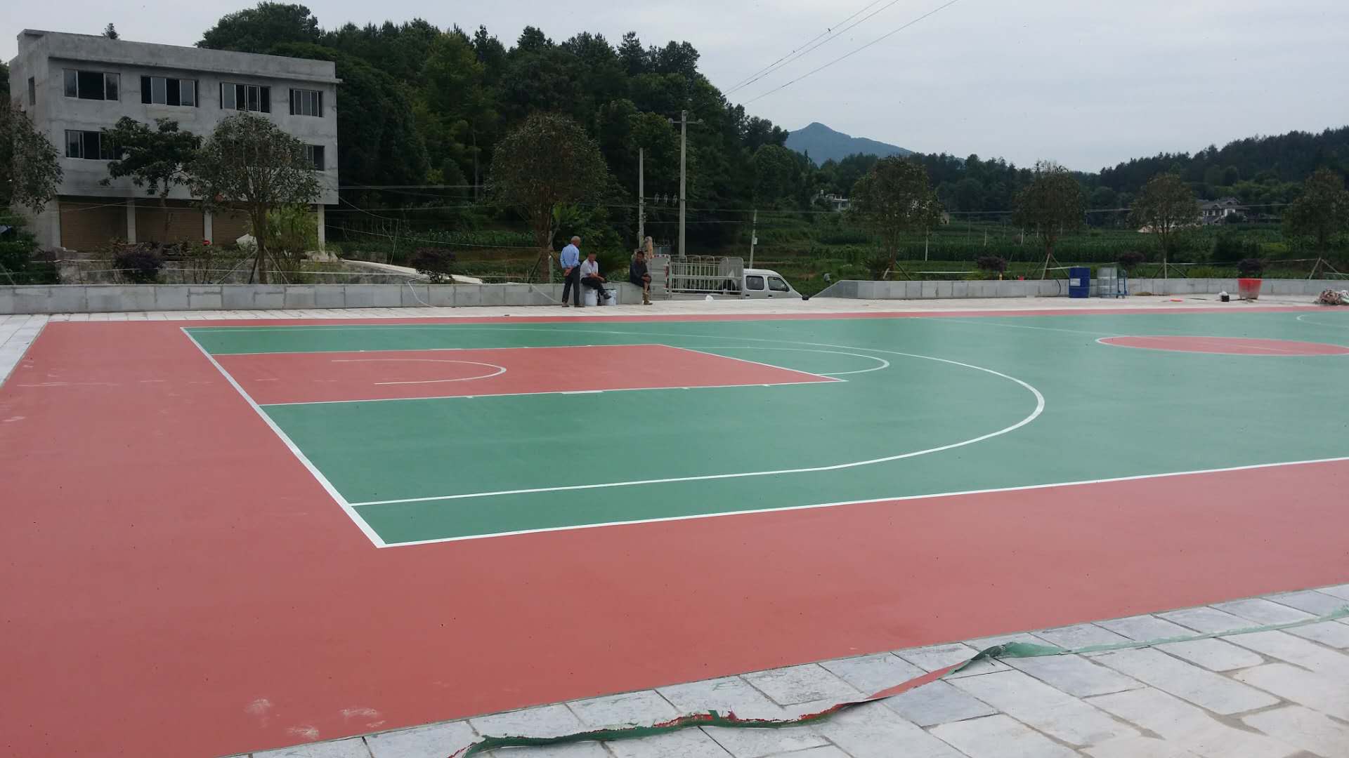 塑胶篮球场 硅PU篮球场 弹性球场施工 