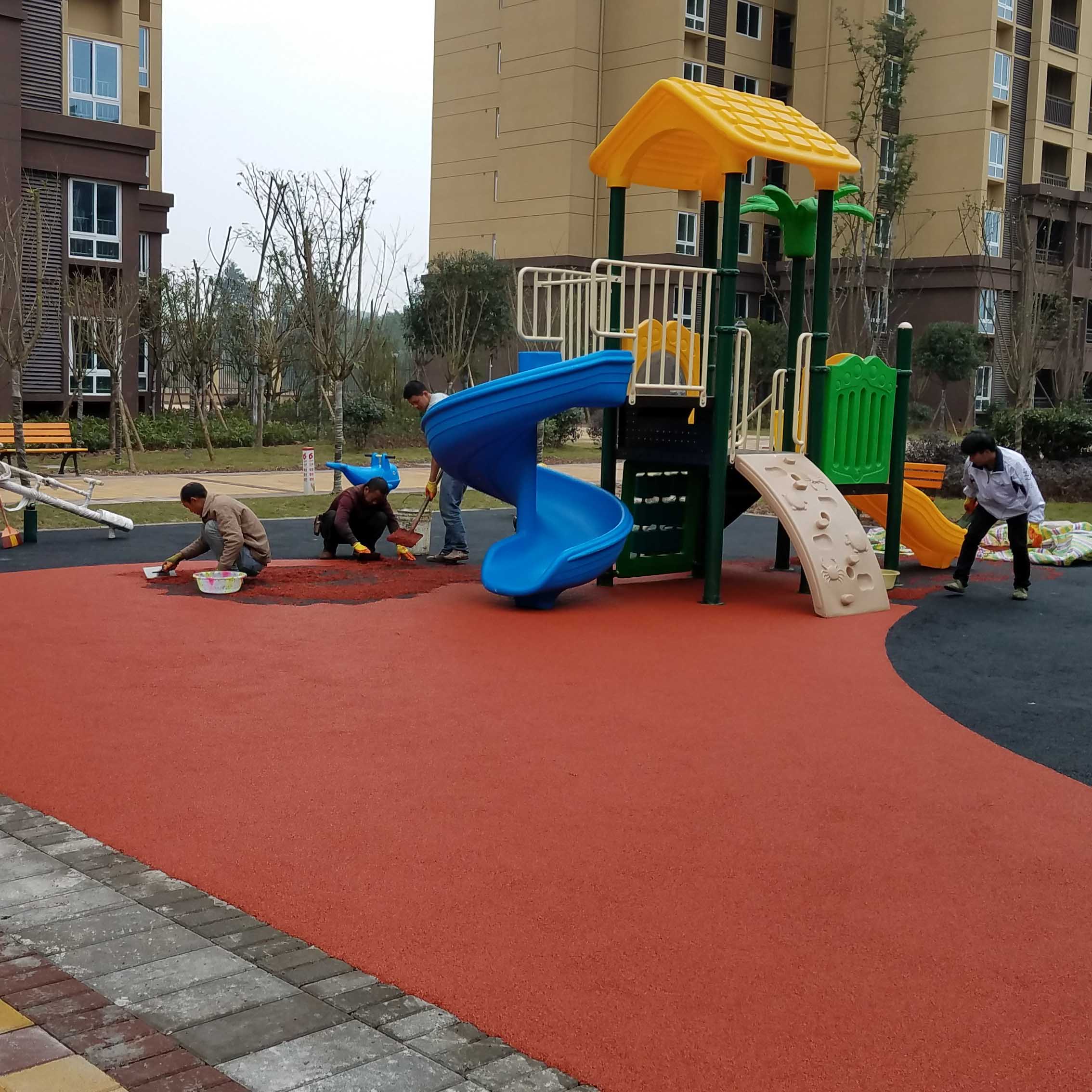 小区防滑地胶铺设